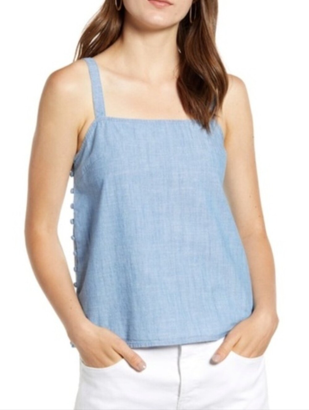 MADEWELL Womens Size M Denim Chambray Tank Style Top